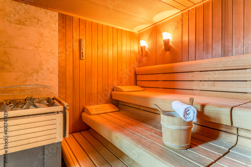Finnish Sauna room interior