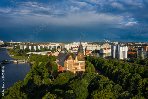 The Cathedral of Kaliningrad, Russia, view from drone