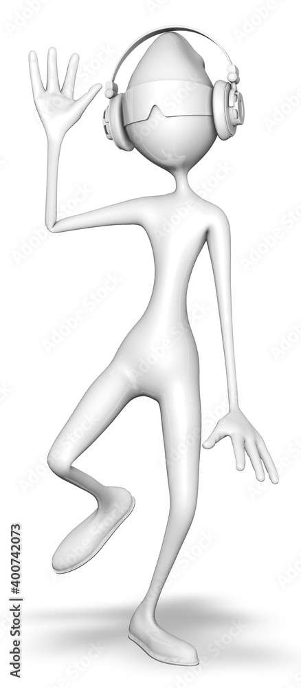 Man White Dance 3d Character Cartoon 3D Render