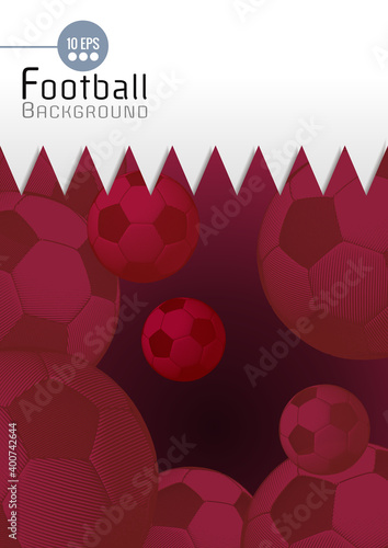 Abstract football graphic template with Qatar flag pattern BG