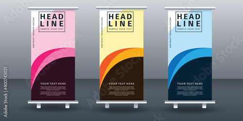 Roll up banner set design template design. Vector illustration