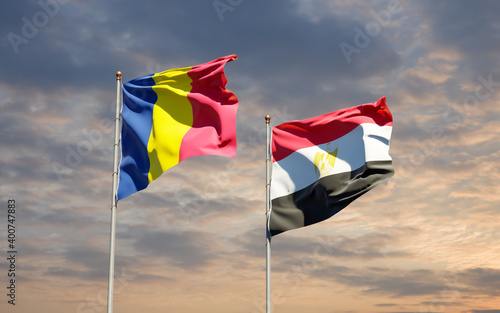 Flags of Egypt and Chad.