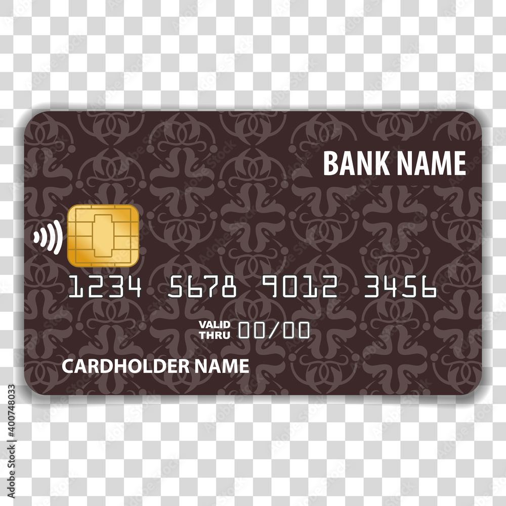 Payment card isolated on transparent background. Mock Up Template. Vector illustration Payment card isolated on transparent background. Mock Up Template. Vector illustration