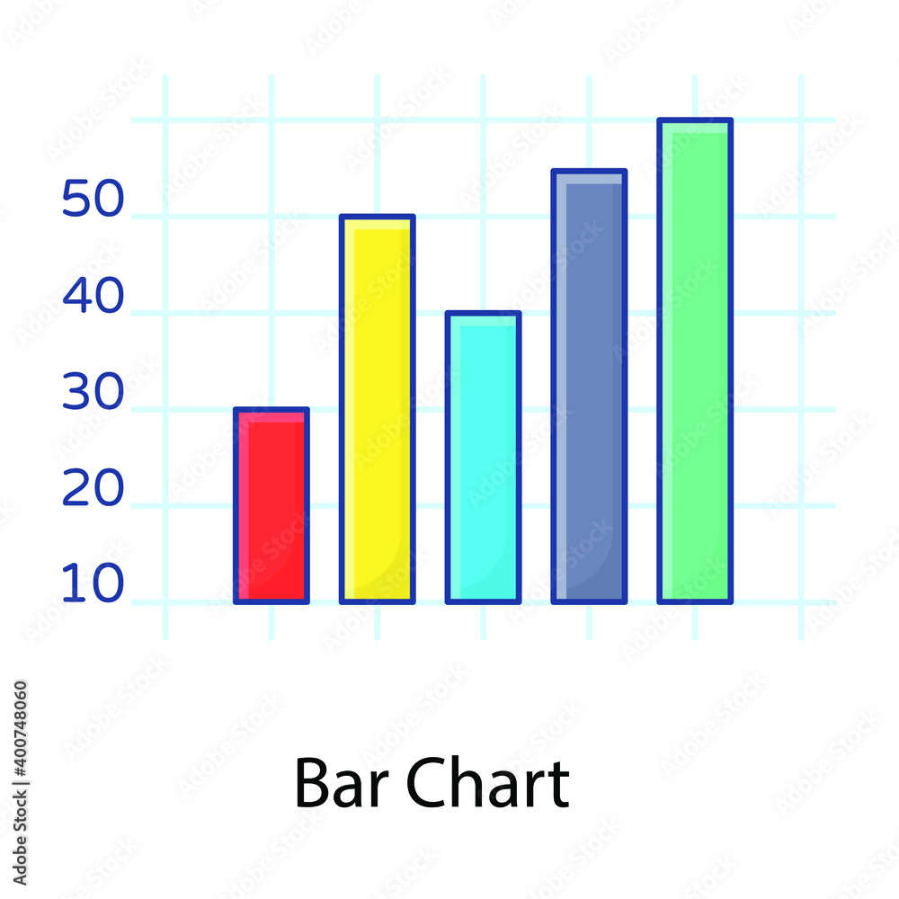 Graphical representation of information, flat outline concept icon bar chart
Graphical representation of information, flat outline concept icon bar chart