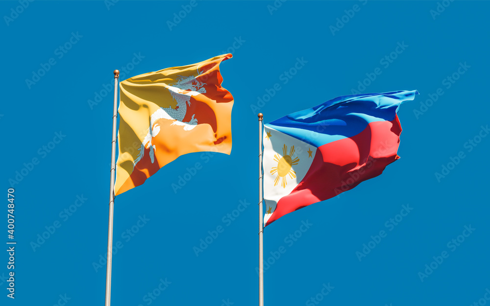Flags of Philippines and Bhutan. Flags of Philippines and Bhutan.