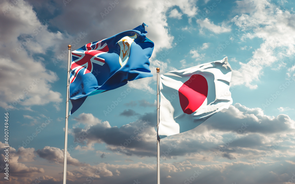 Flags of Japan and Anguilla. Flags of Japan and Anguilla.