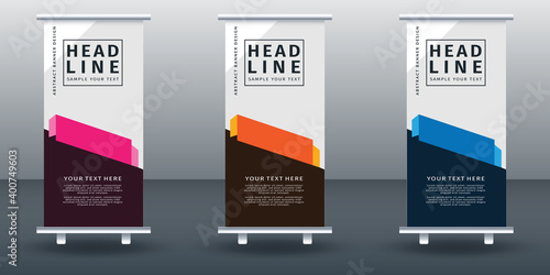 Roll up banner set design template design. Vector illustration