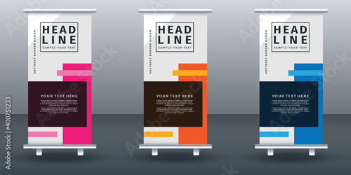 Roll up banner set design template design. Vector illustration