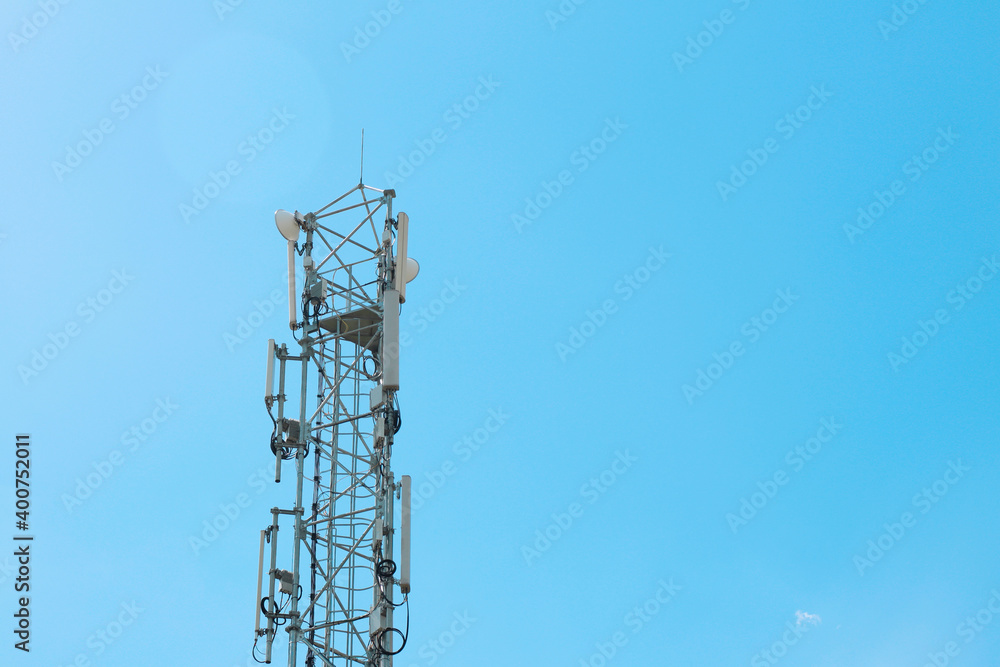 communication tower against a blue sky communication tower against a blue sky