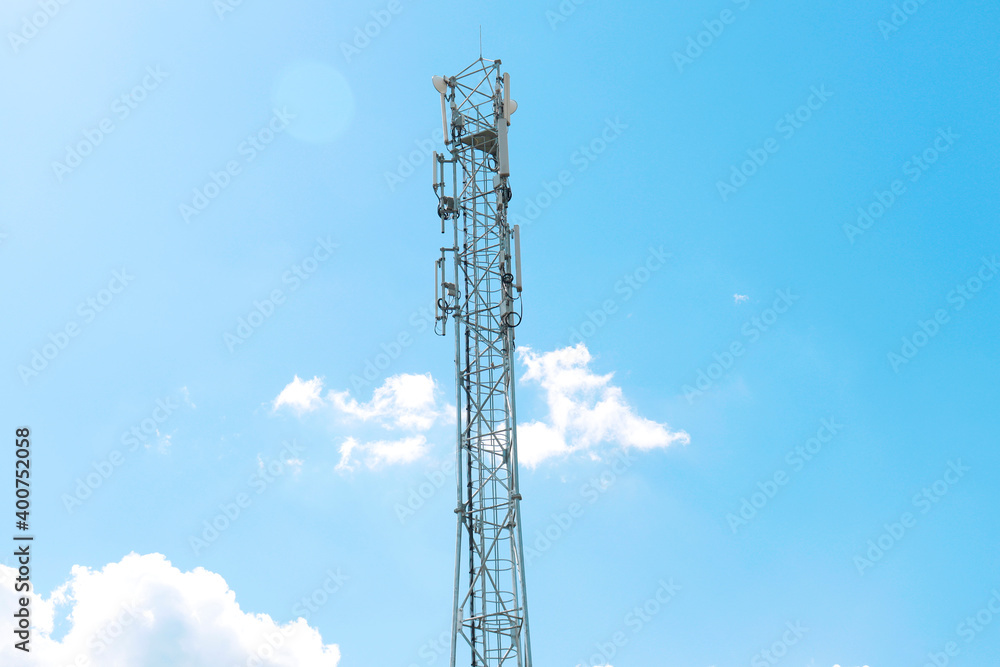 communication tower against a blue sky communication tower against a blue sky