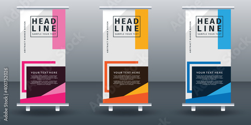 Roll up banner set design template design. Vector illustration