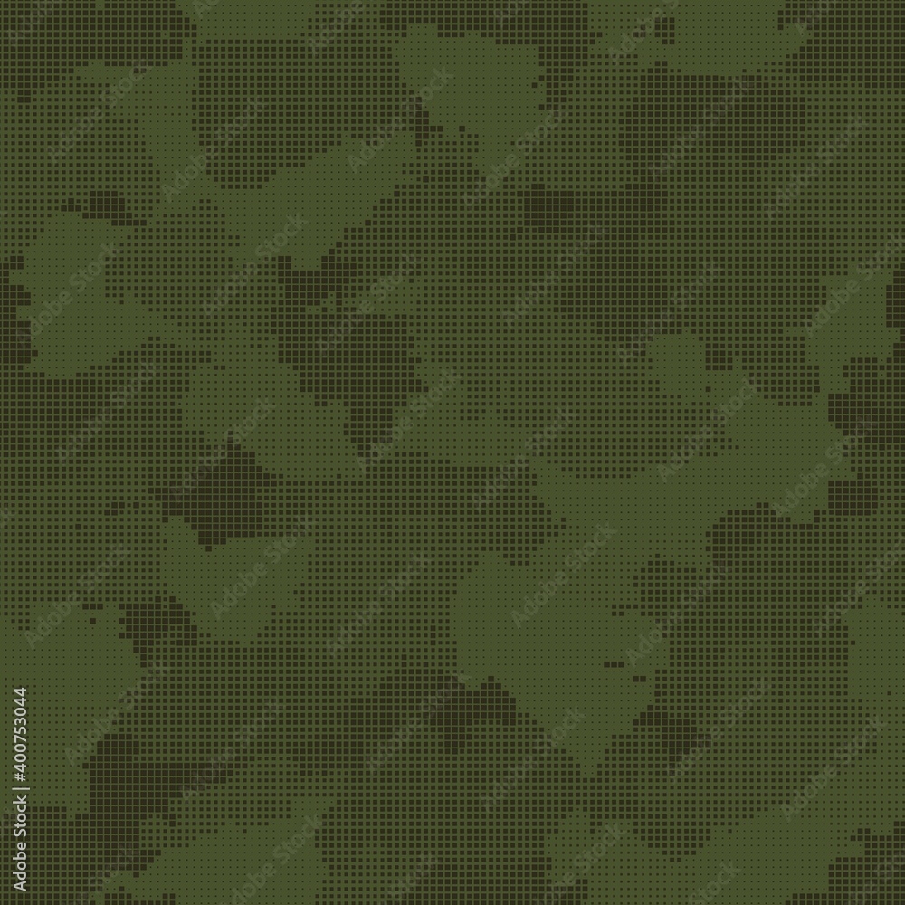 Green pixel camouflage seamless pattern