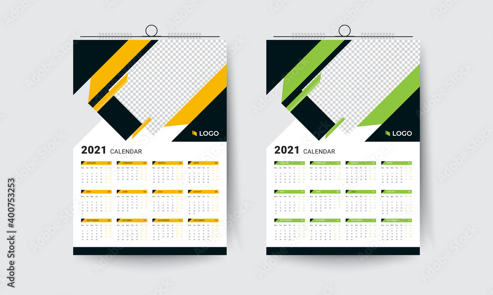 Professional calendar design, 2021 corporate calendar design template ...