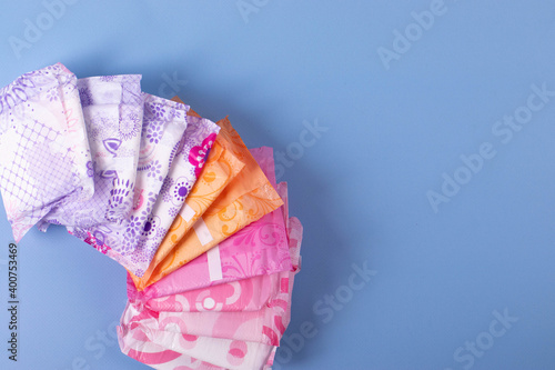 periods items on light blue background