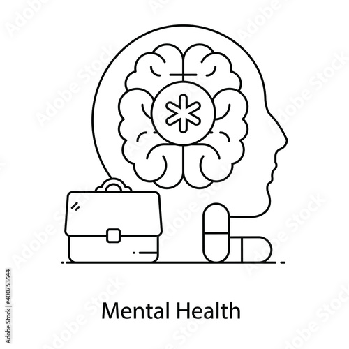 
Mental health icon flat outline icon design
