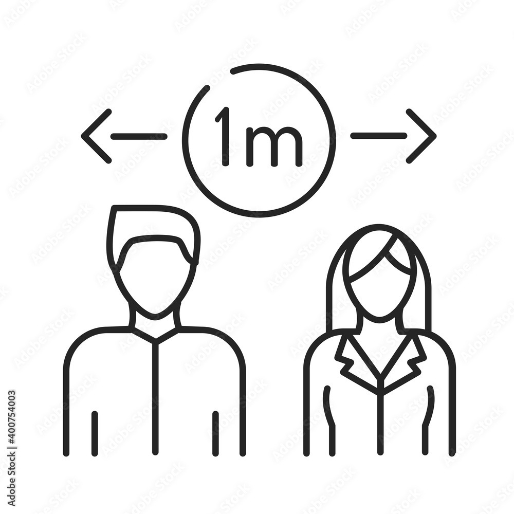 Social distance color line icon. Epidemic prevention. Social distance color line icon. Epidemic prevention.