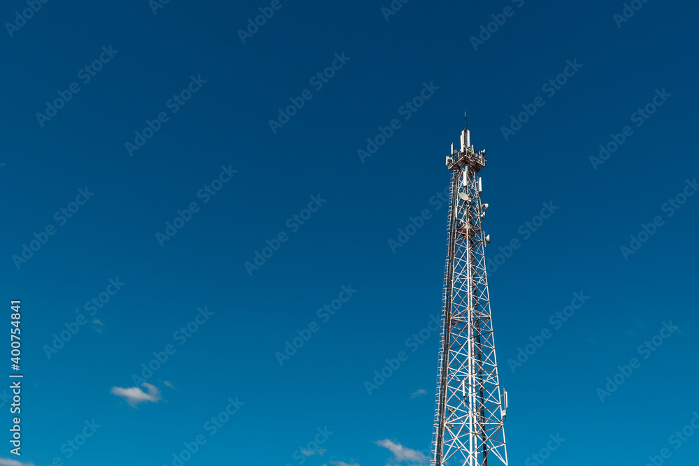communication tower against a blue sky communication tower against a blue sky