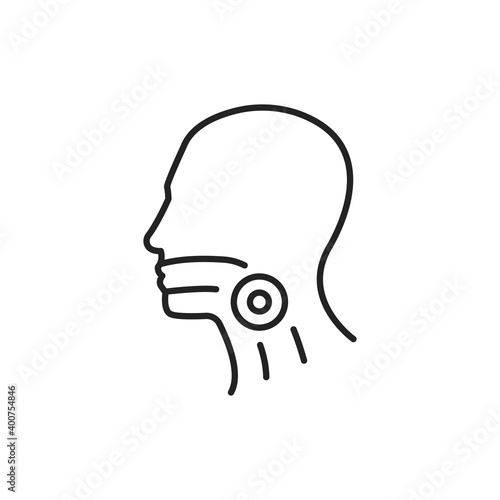 Pain throat line color icon. Sign for web page, mobile app