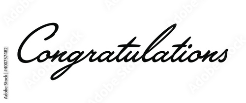 Congratulations text calligraphy isolated on a white background
