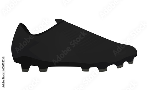 Black soccer boot. vector illustation