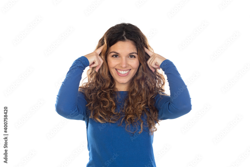 Beautiful woman with wavy hair Beautiful woman with wavy hair