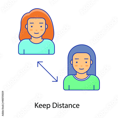 
Keep distance concept icon, social distancing for corona protection
