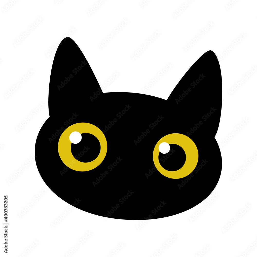 Black cat. Black cute funny kitten head isolated on white background for fashion prints, textiles, clothing. Black cat. Black cute funny kitten head isolated on white background for fashion prints, textiles, clothing.