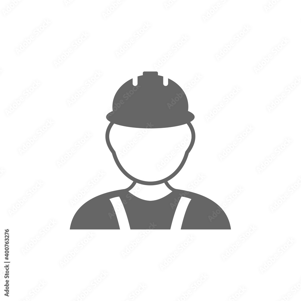 Construction Worker icon vector, Engineering simple icon template, Creative Setting icon design, Illustration