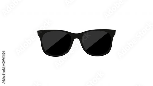 Black glasses on a white and black background motion graphics photo