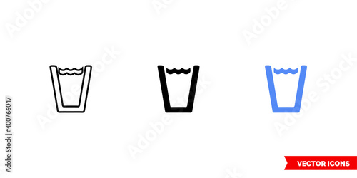 Map symbol drinking water icon of 3 types color, black and white, outline. Isolated vector sign symbol.