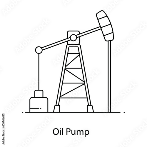 
Flat outline icon of oil pump, lubricating pump 
