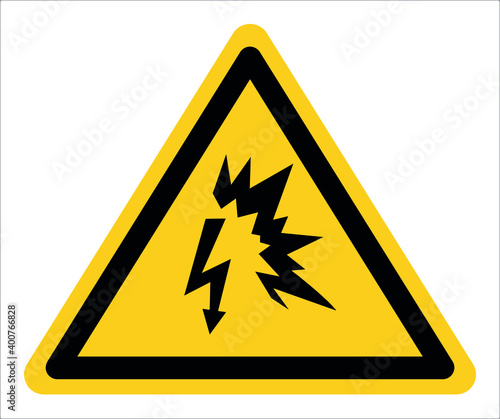 Electric arc warning sign,Draw from Vector Illustration.