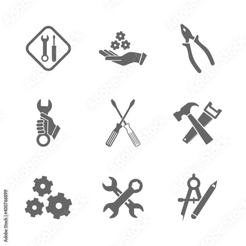 Set of Technical icon vector  Engineering simple icon template  Creative Setting icon design  Illustration