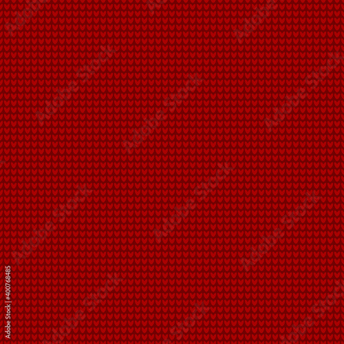 Seamless knitting pattern is on the red background. Save with the Clipping Mask.