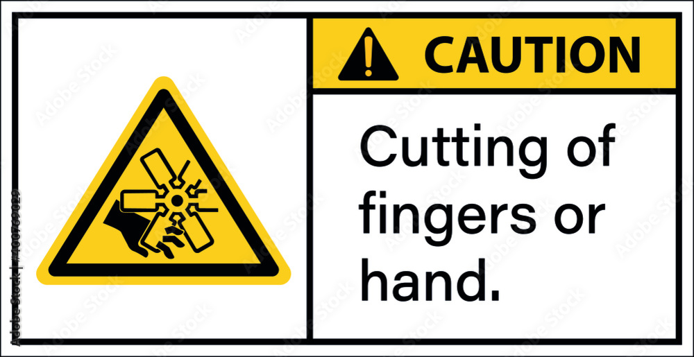 Caution cutting of fingers or hand.Draw from Vector Illustration. Caution cutting of fingers or hand.Draw from Vector Illustration.