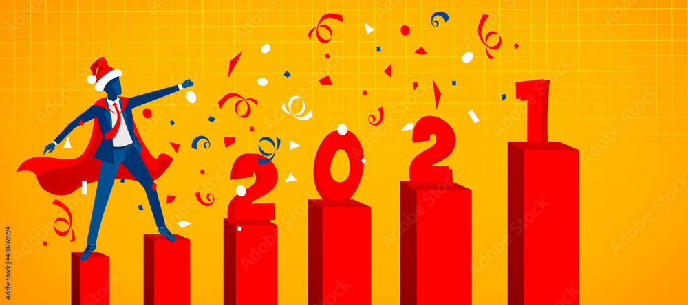 New 2021 growth and development prospects. 3D illustration New 2021 growth and development prospects. 3D illustration