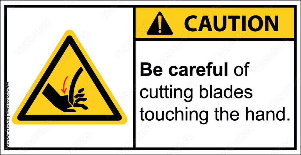 Be careful of cutting blades touching the hand. Be careful of cutting blades touching the hand.