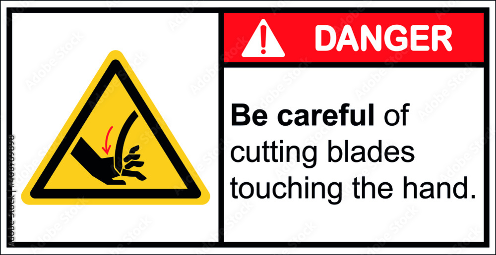 Be careful of cutting blades touching the hand. Be careful of cutting blades touching the hand.