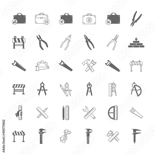 Set of Technical icon vector, Engineering simple icon template, Creative Setting icon design, Illustration