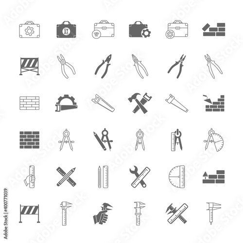 Set of Technical icon vector, Engineering simple icon template, Creative Setting icon design, Illustration
