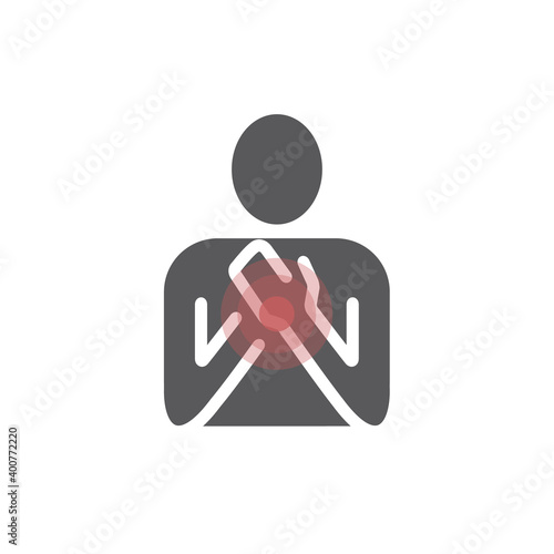 Breast pain line icon. Vector sign for web graphic.