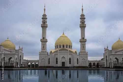 White Mosque in Bolgar, Tatarstan. Russia. Place of adoption of Islam. Faith in allah. Of the Islamic religion. The concept of religion and islamic traditions.