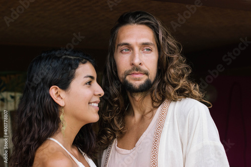 International american mexican couple with beautiful different appearances 