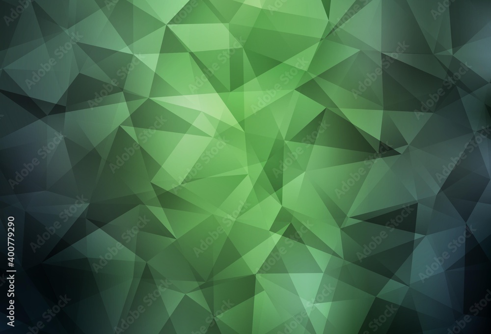 Dark Green vector triangle mosaic template.