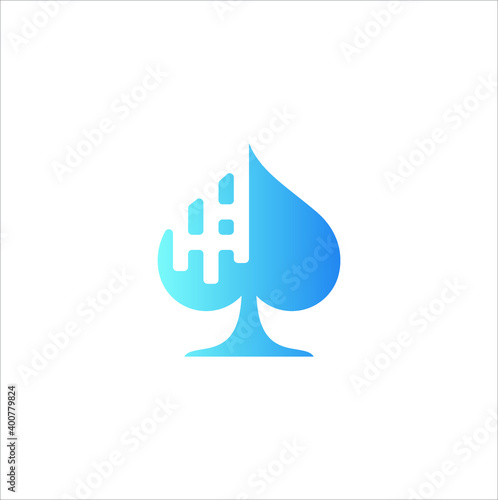 ace play card game technology modern concept logo design template