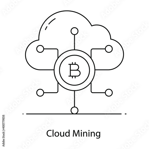 
Concept icon of cloud mining in filled outline design
