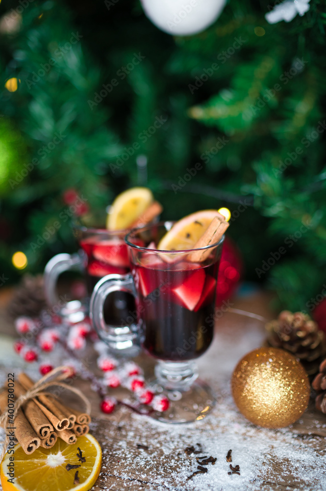 Mulled Wine with Christmas Decoration
