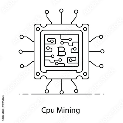 
Icon of cpu mining in filled outline vector
