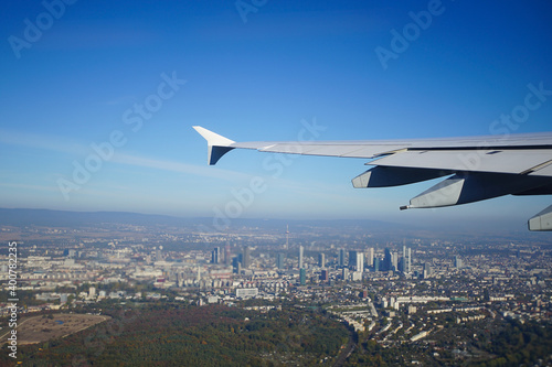 Flugzeug über Frankfurt