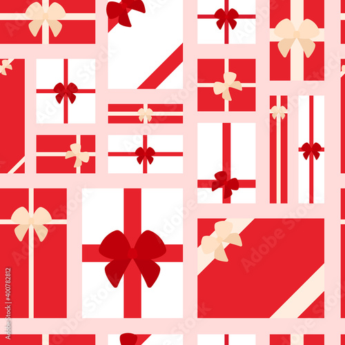 Seamless pattern with gift boxes. Vector illustration.
